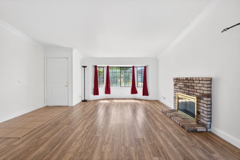 Living room fireplace at 6505 Beamer Way